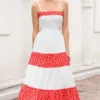 SHEIN Aveloria Rosie Elegant Chic Resort Colorblock Ditsy Floral Design Spaghetti Strap