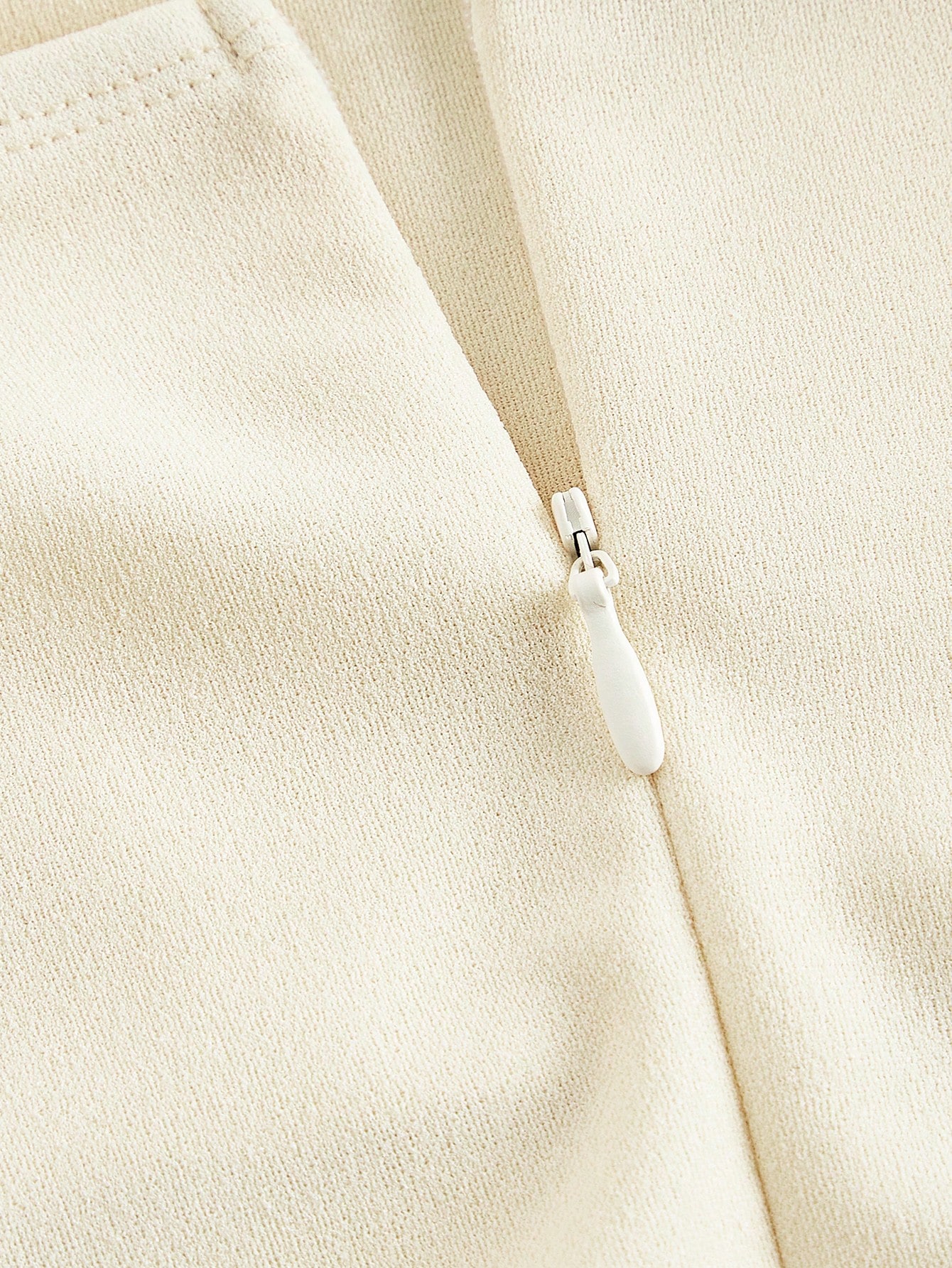 SHEIN MOD Women's Apricot Solid Color Draped Neck Pleated Jumpsuit - Image 3