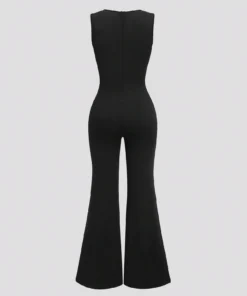 Alternative view of SHEIN Sweetra Retro Sexy Mesh Patchwork Jumpsuit