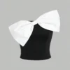 SHEIN Sweetra Women's Color Block Strapless Top With Large Bow