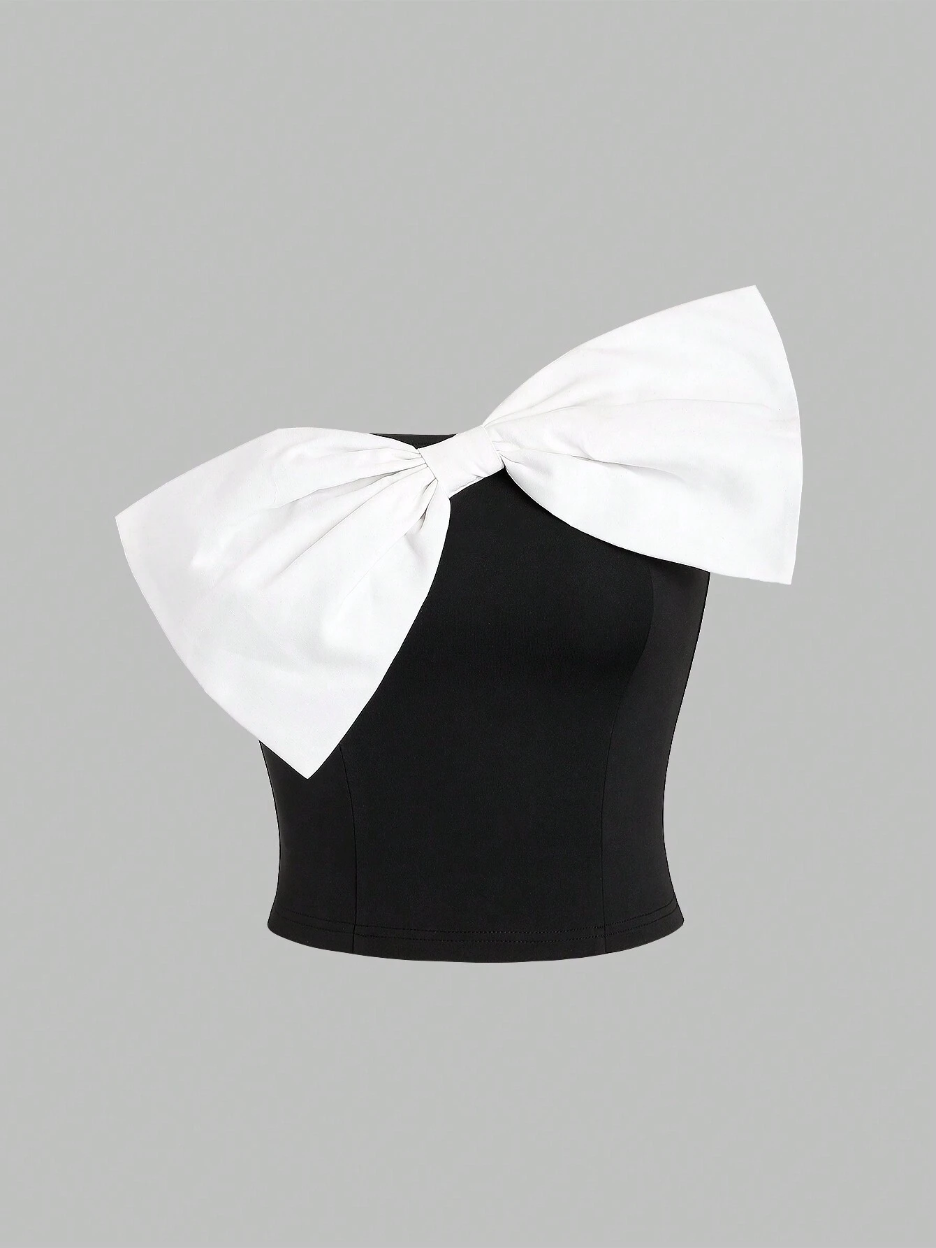 SHEIN Sweetra Women's Color Block Strapless Top With Large Bow