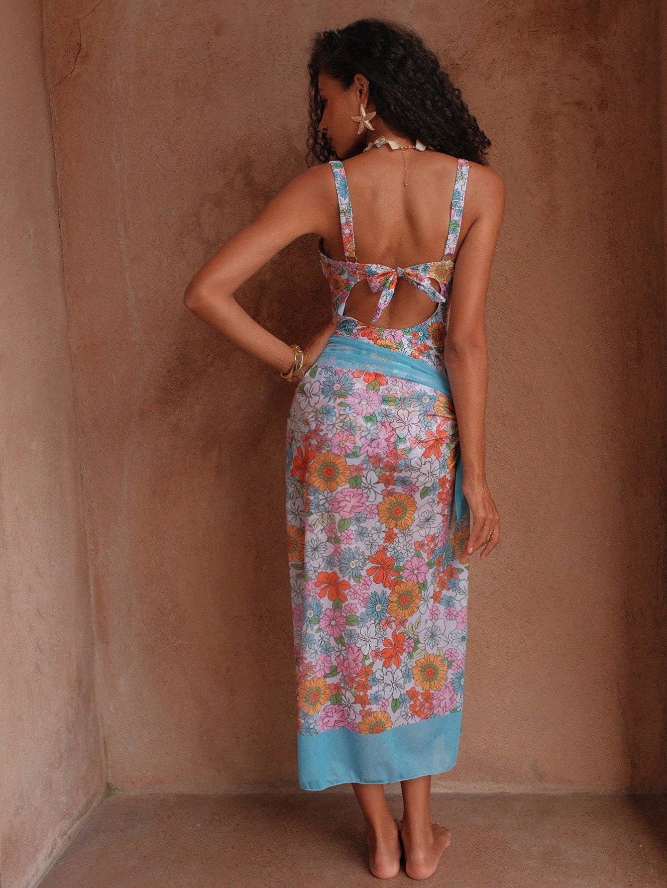 SHEIN Swim Oasis Sweet Ditsy Floral Wide Strap Ruched Countryside Style Women Vacation Bikini - Image 2