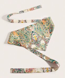 Alternative view of SHEIN 1pc Boho Style Sweet & Fresh Women's Triangle Embroidered Waist Belt