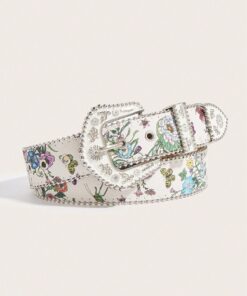 Alternative view of SHEIN 1pc Vintage Western Floral Embossed Women Leather Belt