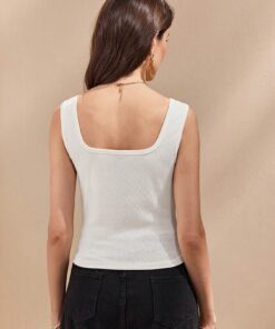 Alternative view of SHEIN Chiquease Women Casual Elegant Solid Color 3D Flower Decorated Tank Top