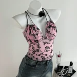 SHEIN Comfortcana Floral Slim-Fit Spaghetti Strap Camisole