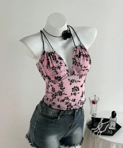 SHEIN Comfortcana Floral Slim-Fit Spaghetti Strap Camisole