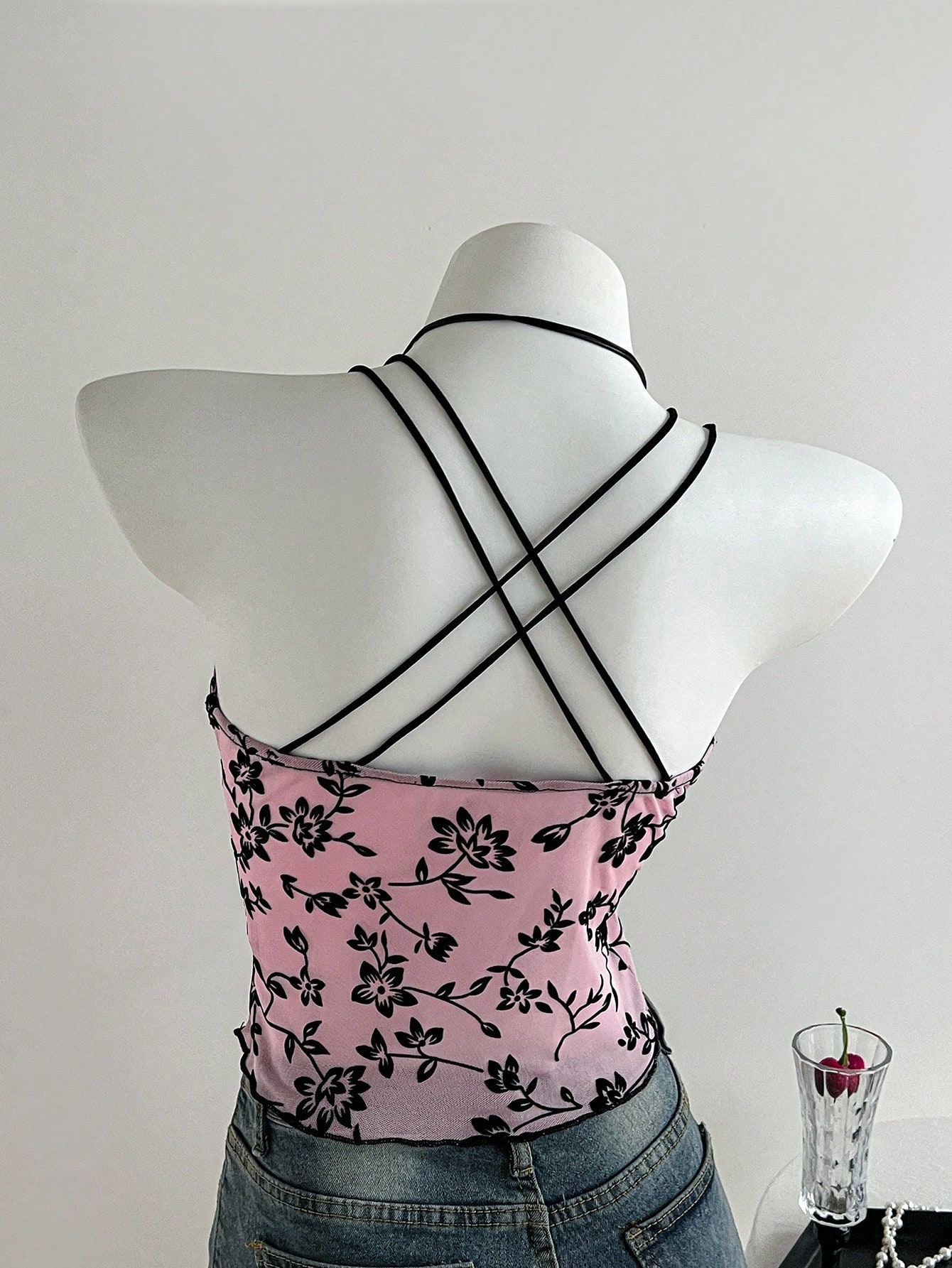 SHEIN Comfortcana Floral Slim-Fit Spaghetti Strap Camisole - Image 2