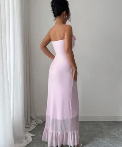Alternative view of SHEIN Elenzga Sexy Strapless Waist-Cinched Sleeveless Vintage Elegant Midi Dress