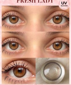 SHEIN FRESH LADY 1 Pair Super Natural Light Brown Eye Contacts Soft Contact Lens
