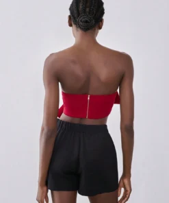 Alternative view of SHEIN Lumivelle Stretchy Knit Fabric Solid Color Bodycon 3D Bow Metal Zipper Elegant Sexy
