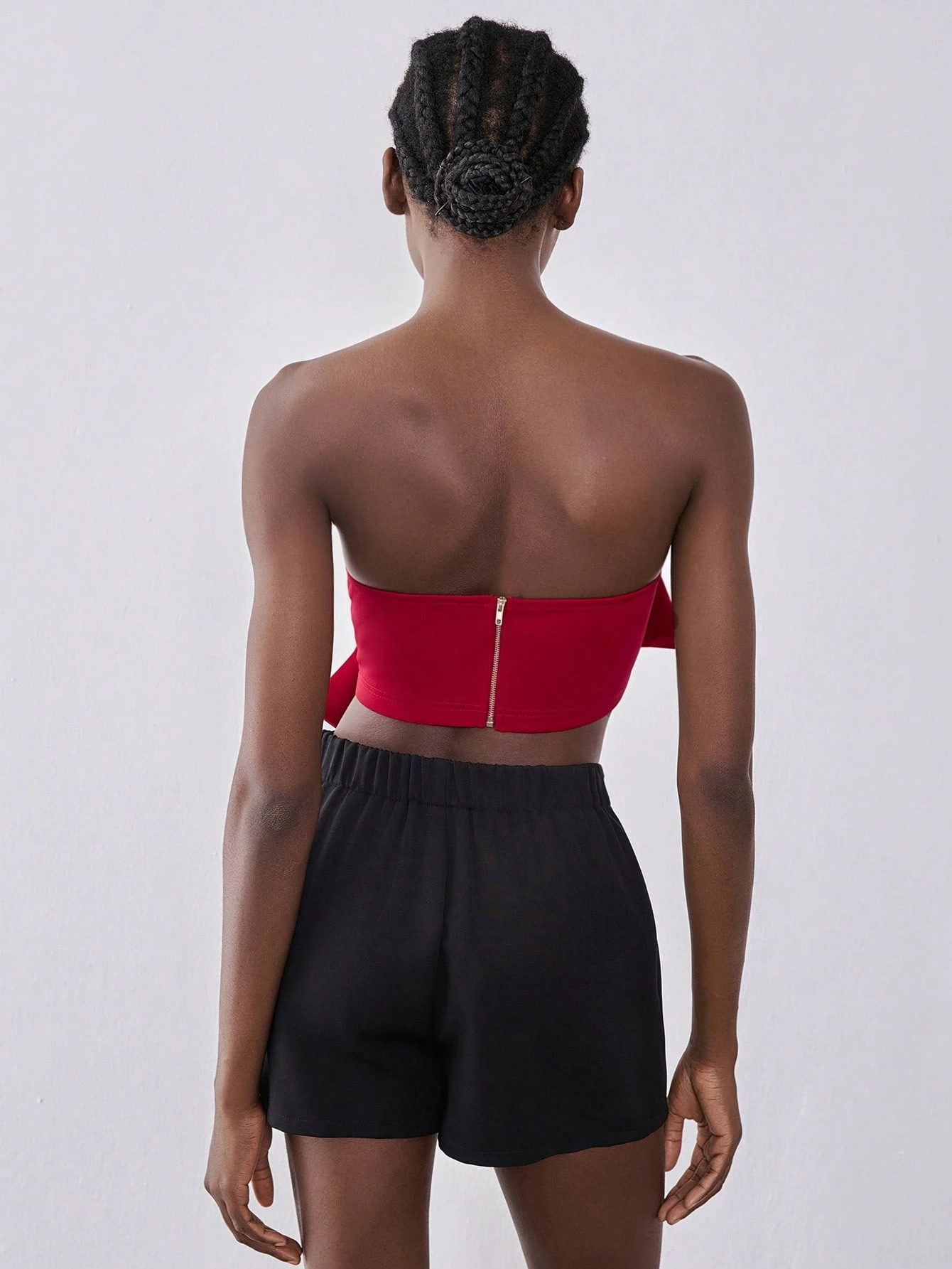 SHEIN Lumivelle Stretchy Knit Fabric Solid Color Bodycon 3D Bow Metal Zipper Elegant Sexy - Image 2