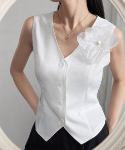 SHEIN Modelyn 3d Floral Design Women's Thin Suit Vest
