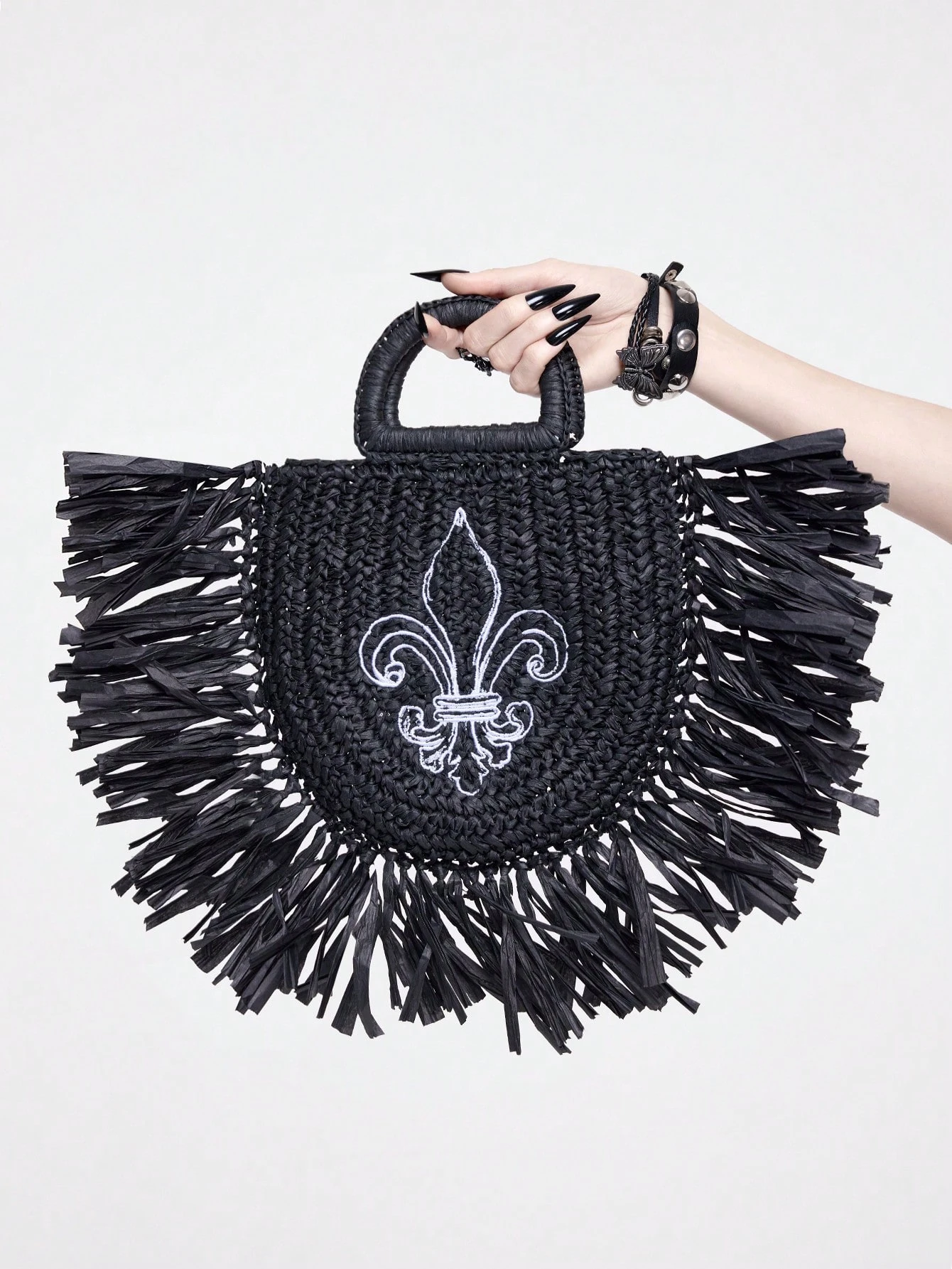 SHEIN ROMWE Goth Women's Bohemian Style Dark Gothic Black