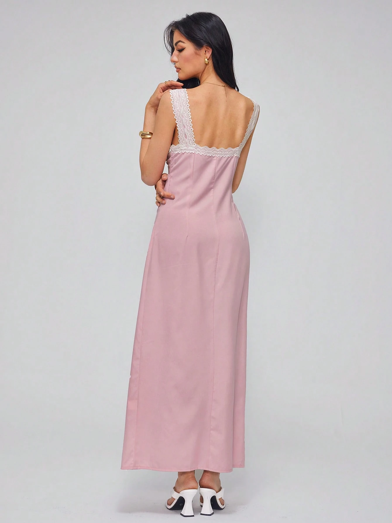 SHEIN Roylia Sleeveless Lace Trim Elegant Dress - Image 2