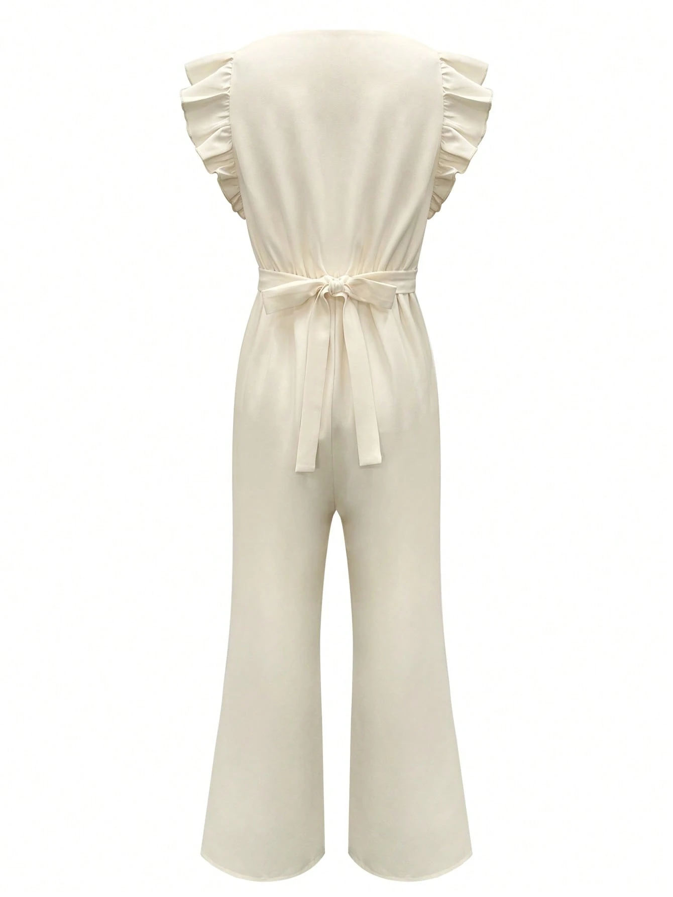 SHEIN Clasi Women's Solid Color Zipper Design Cap Sleeve Elegant Jumpsuit - Image 3