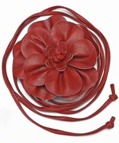 1pc Women's PU Leather Camellia Bohemian Bowknot