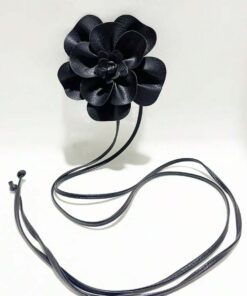 1pc Women's PU Leather Camellia Bohemian Bowknot Long Waist