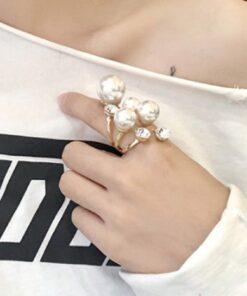 Alternative view of SHEIN 1 Pc Opening Adjustable Faux Pearl Ring Personalized