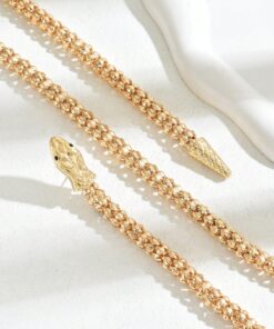 Alternative view of SHEIN 1pc Women Retro Punk Style Snake Wrap Around Earrings Necklace Set, Fashion Accessory