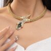 SHEIN 1pc European & American Style Rhinestone Snake Necklace