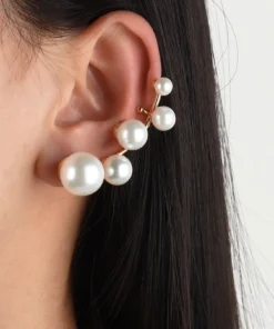 SHEIN 1pc Fashion Luxurious Faux Pearl Ear Cuff Clip