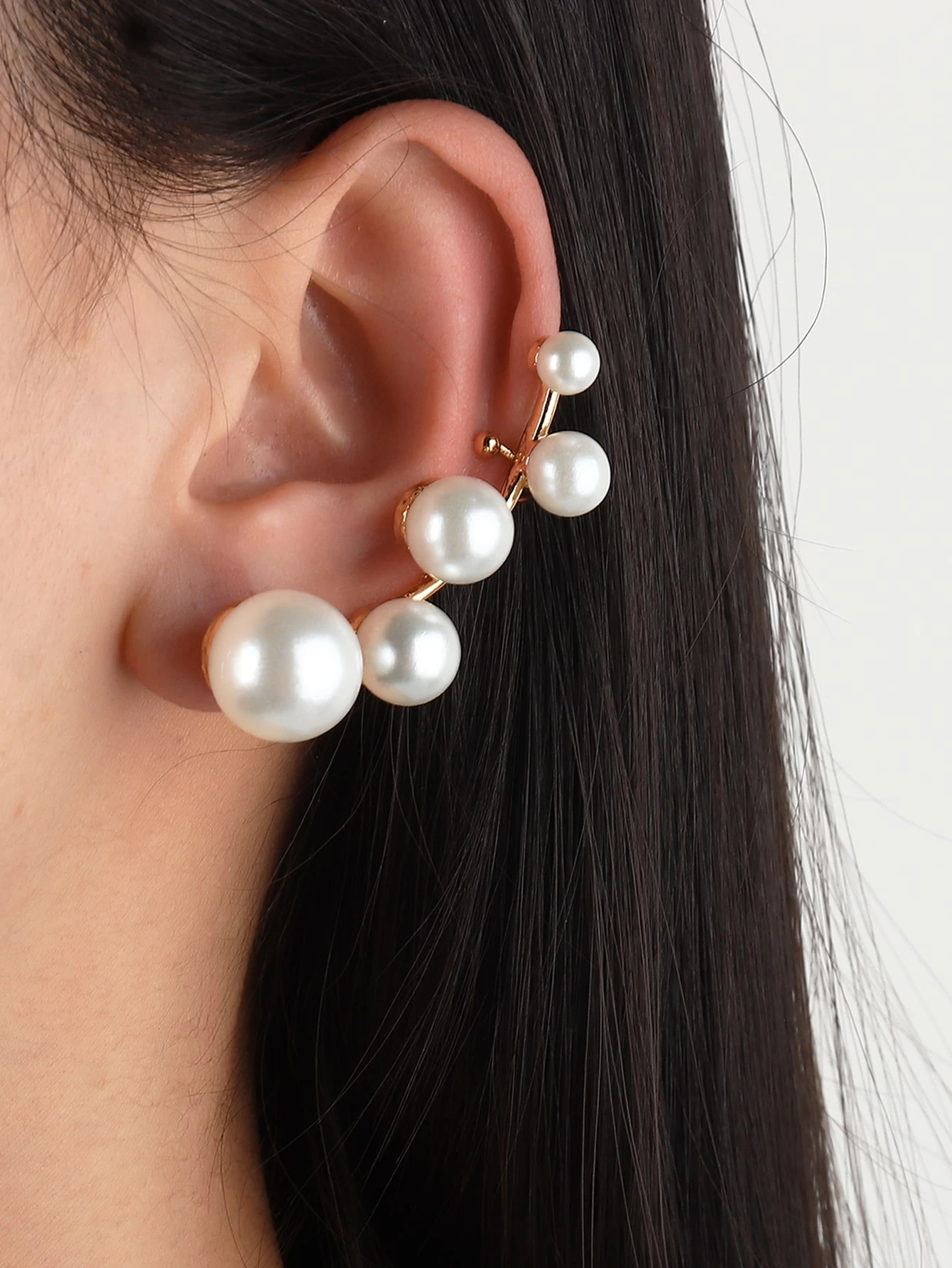 SHEIN 1pc Fashion Luxurious Faux Pearl Ear Cuff Clip