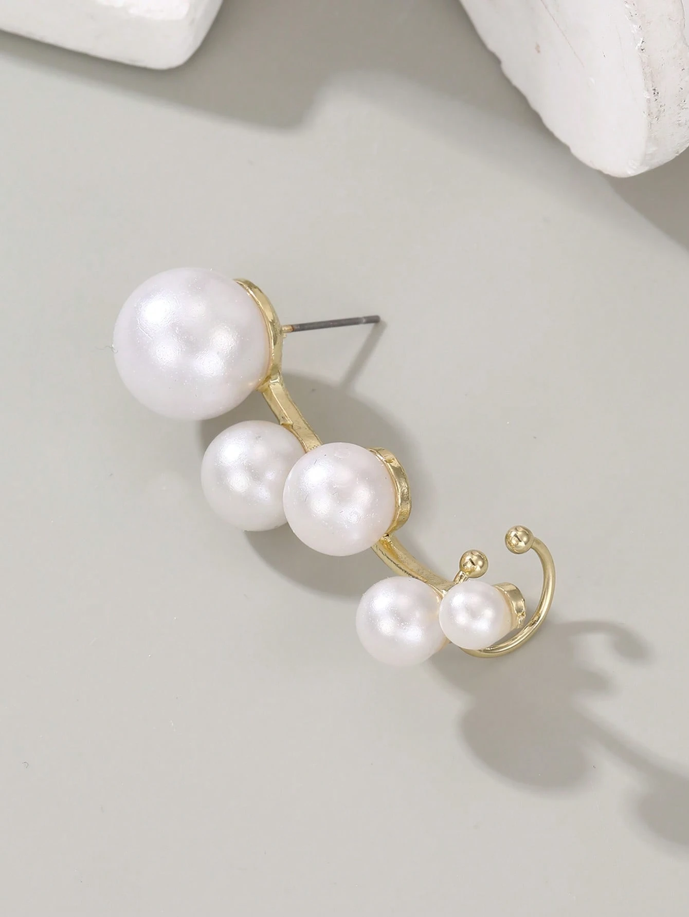 SHEIN 1pc Fashion Luxurious Faux Pearl Ear Cuff Clip - Image 2