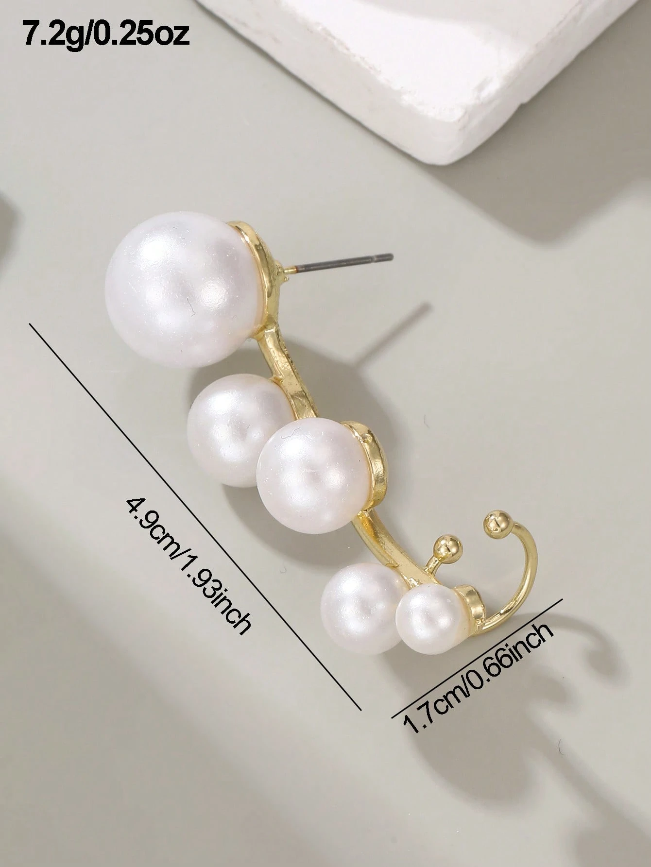 SHEIN 1pc Fashion Luxurious Faux Pearl Ear Cuff Clip - Image 3