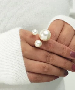 SHEIN 1pc Fashionable Minimalist Pearl Ring, Suitable For Women's