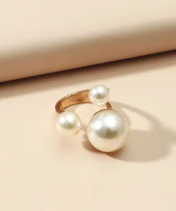Alternative view of SHEIN 1pc Fashionable Minimalist Pearl Ring, Suitable For Women's