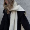 SHEIN 1pc Women Simple Solid Color Regular Style Faux Cashmere Scarf