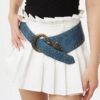 SHEIN 1pc Women's Retro Rivet Printed Casual Western Style Belt