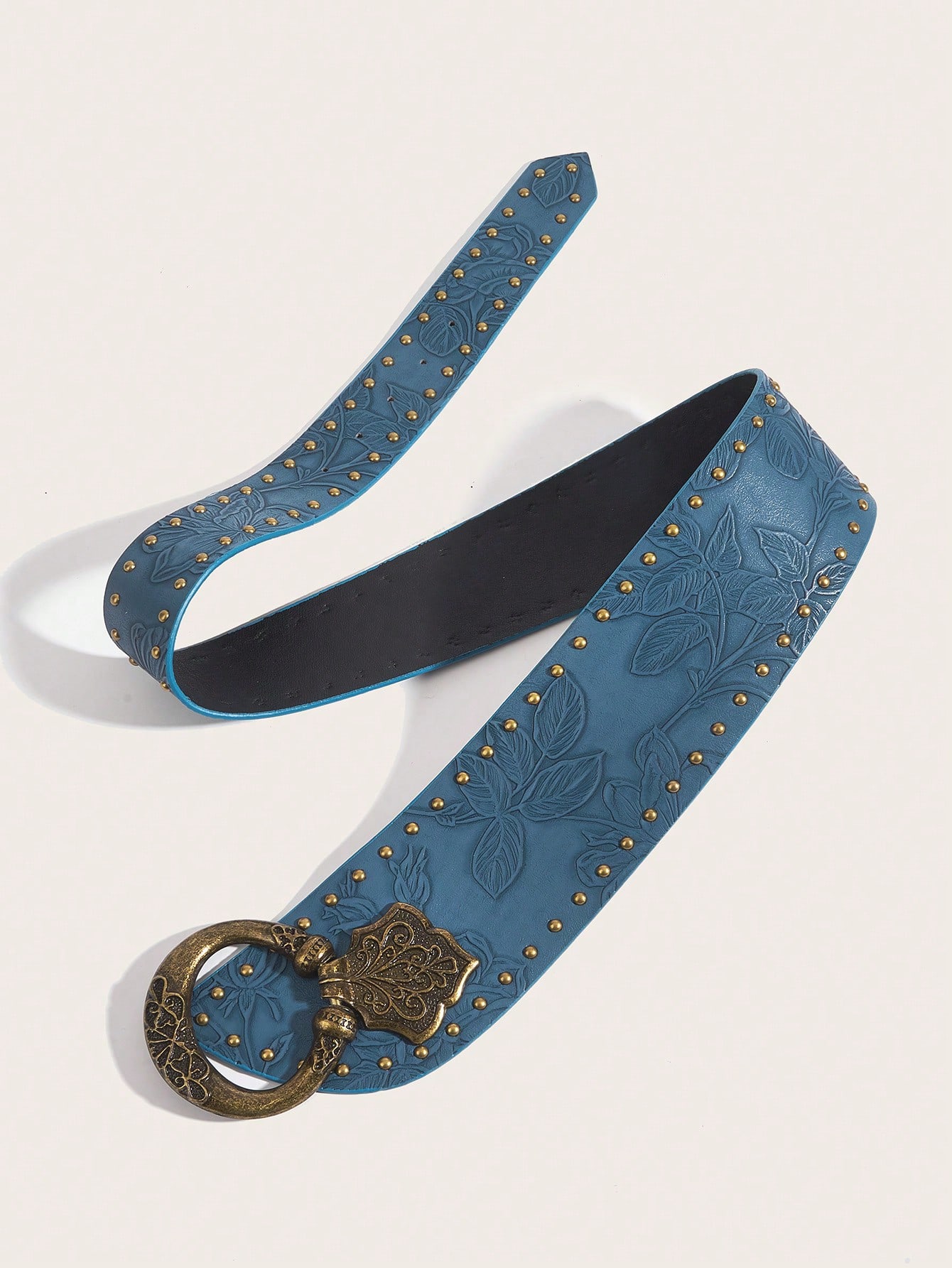 SHEIN 1pc Women's Retro Rivet Printed Casual Western Style Belt - Image 2