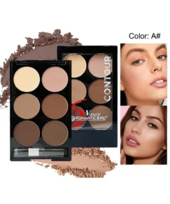 SHEIN 6-Color Matte Contour Powder V-FACE Compact Shadow Powder
