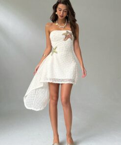 Alternative view of SHEIN Aloruh Women's Starfish Sequin Print Ruched Bandeau Mini Dress