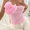 Chiquease French Elegant 3D Floral Camisole Top
