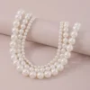 Mydear 1pc Elegant Multi-Layer Pearl & Alloy Necklace