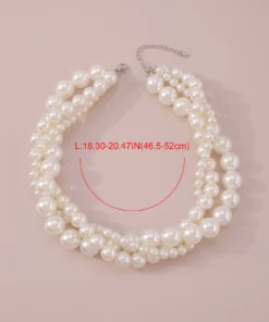 Alternative view of SHEIN Mydear 1pc Elegant Multi-Layer Pearl & Alloy Necklace