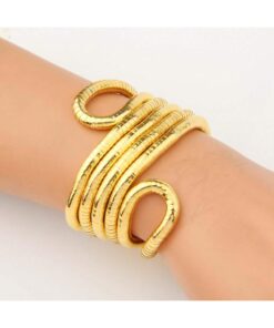 Punk Hiphop Style Flexible Adjustable Gold Necklace, Snake