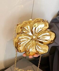 SHEIN Women's Elegant Mini Flower Shaped Chain Crossbody Bag