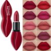 SHEIN Velvet Matte Lipstick, Long-lasting Non-stick Cup High Pigment Lipstick