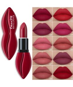 SHEIN Velvet Matte Lipstick, Long-lasting Non-stick Cup High Pigment Lipstick