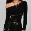 Women's Asymmetric Punk Sexy One Shoulder Exposed Shoulder Top