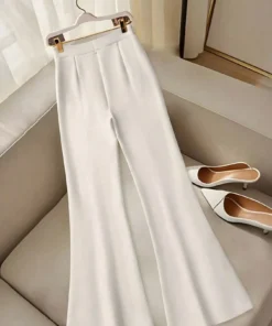 Alternative view of SHEIN Women's Summer Solid Color Versatile Daily Commute Slimming High Waist Flared Pants