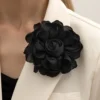 1pc New Black Handmade Burn Edge Flower
