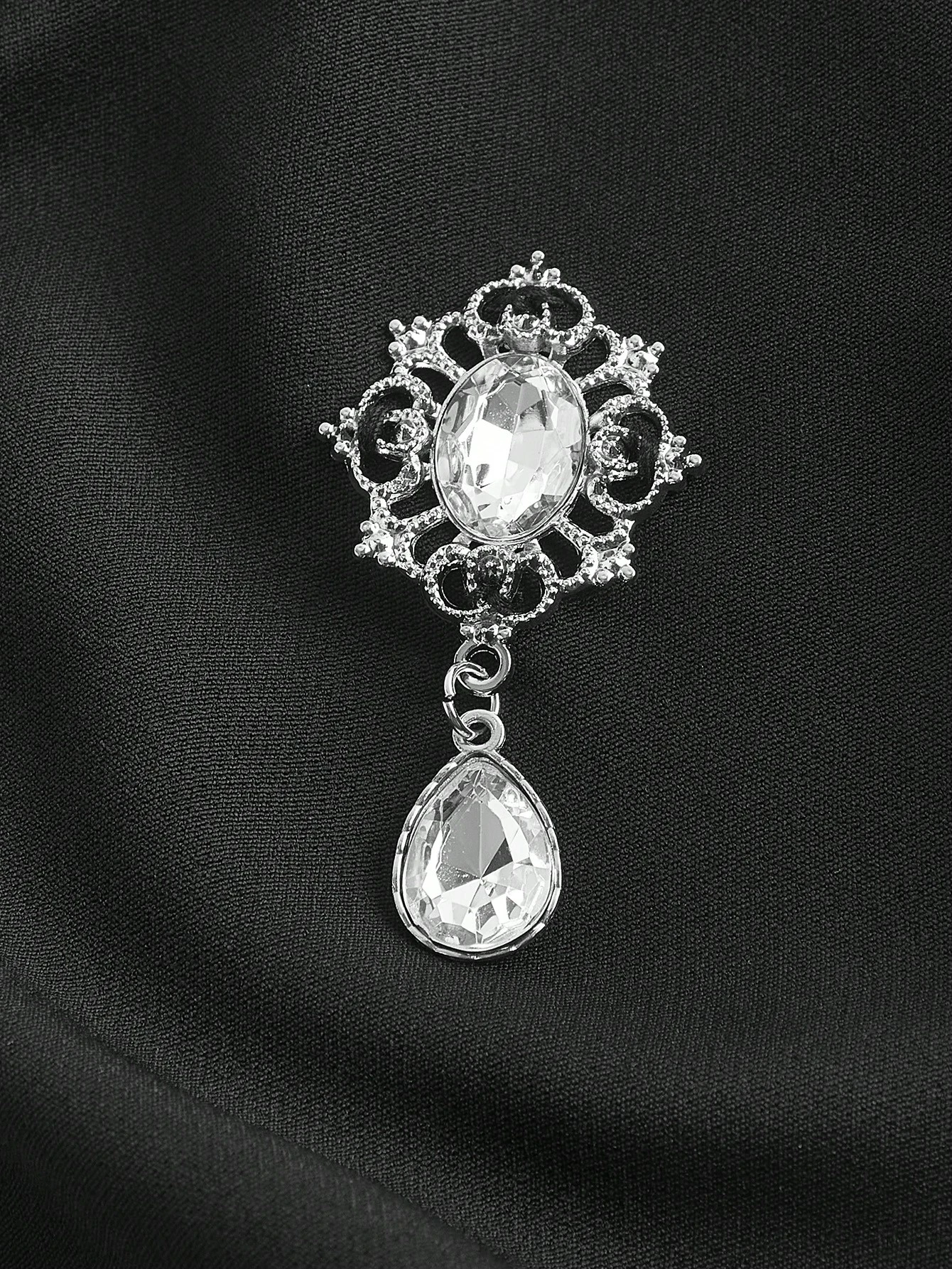 SHEIN MOD Black Asymmetric Mandarin Collar Mini Dress - Image 3