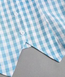 Alternative view of SHEIN Sweetra 2022 Summer New Sweet Fitted Sleeveless Navy Collar Plaid Crop Shirt