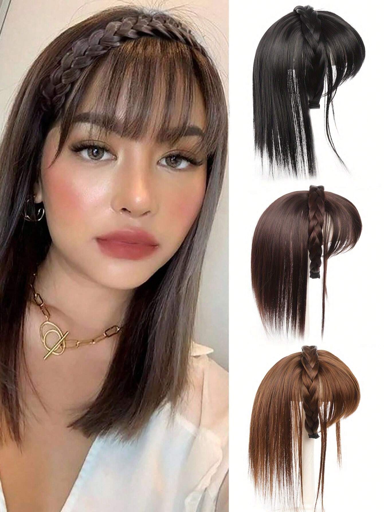 Synthetic Black Bangs Hair Extension